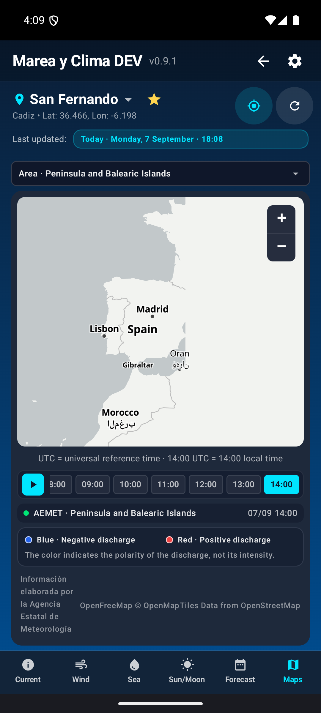 Recent lightning activity.