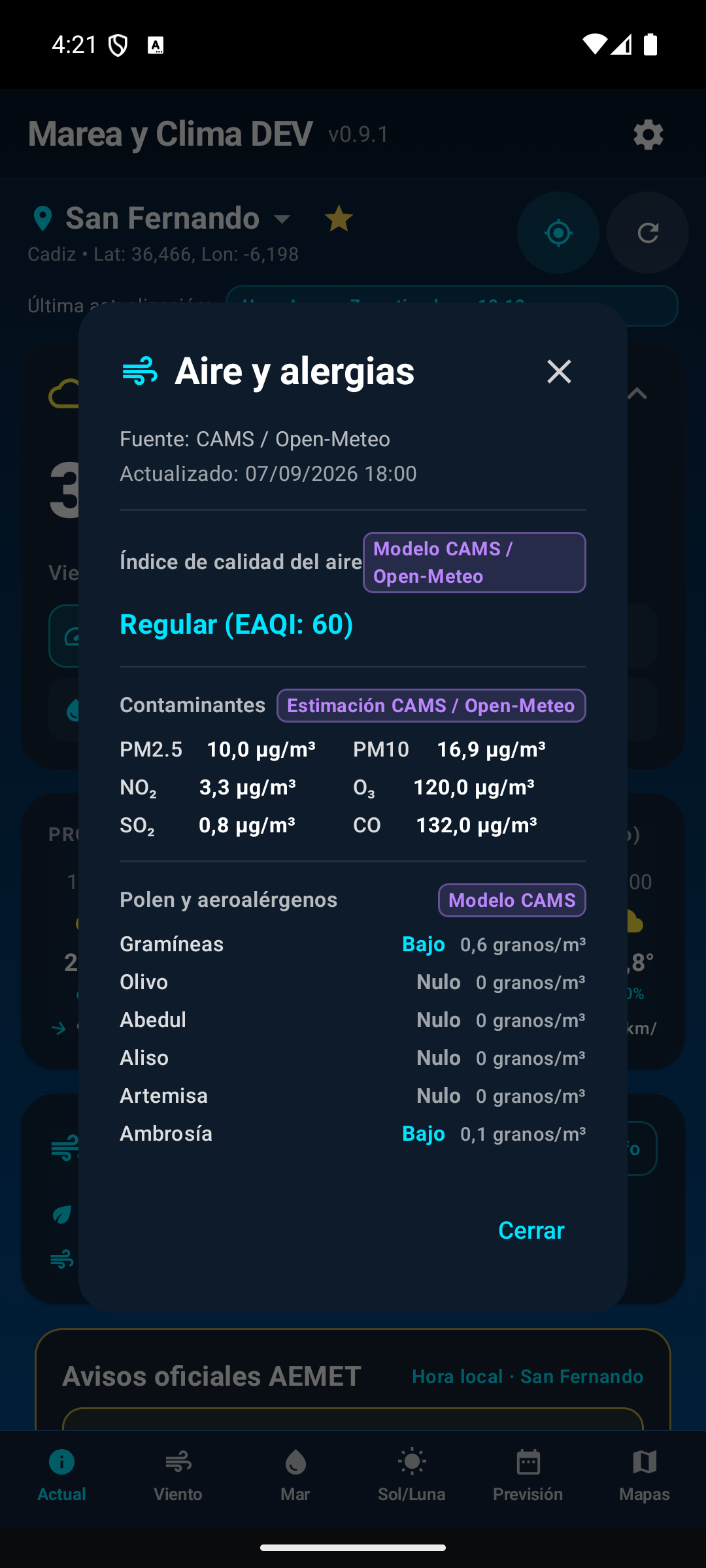Detalle de aire y alergias.