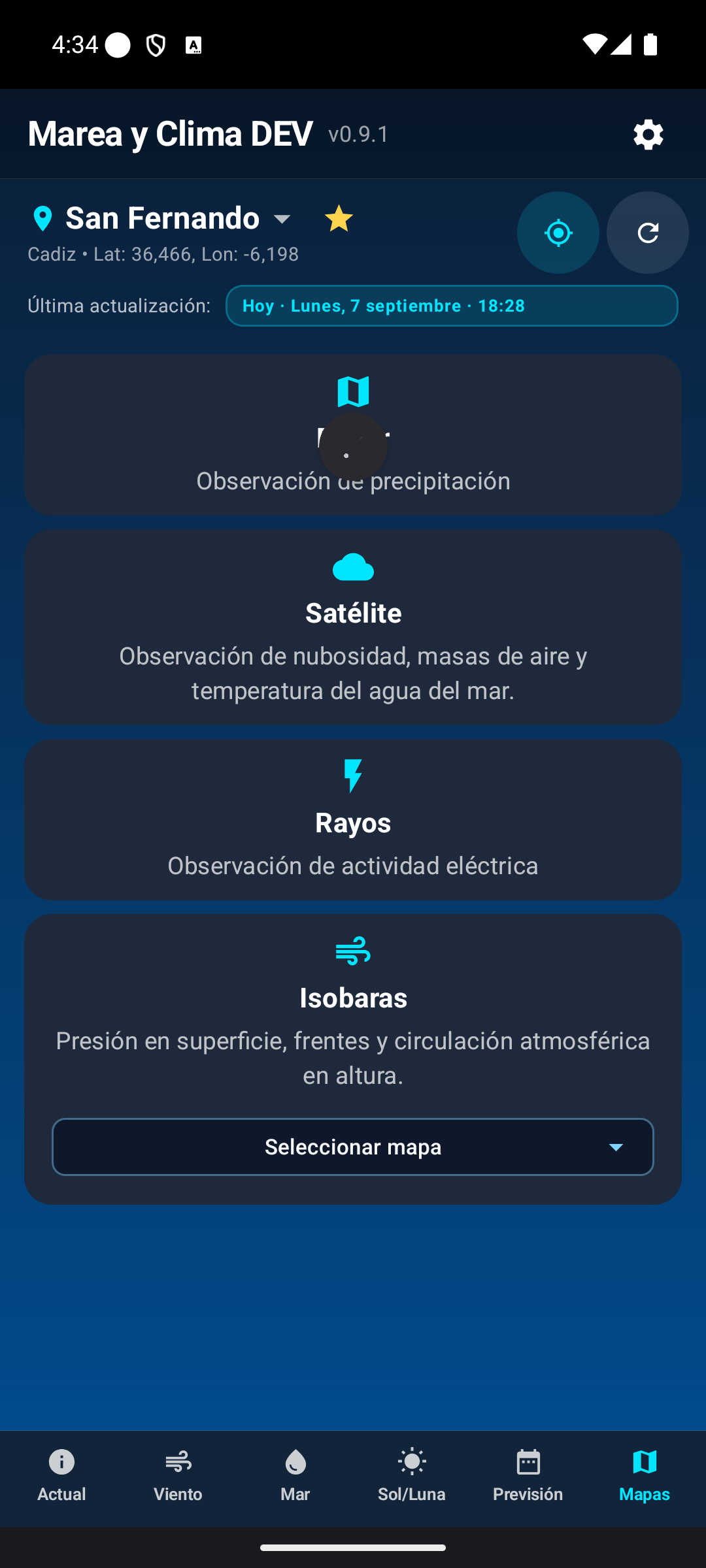 Menú de Mapas.