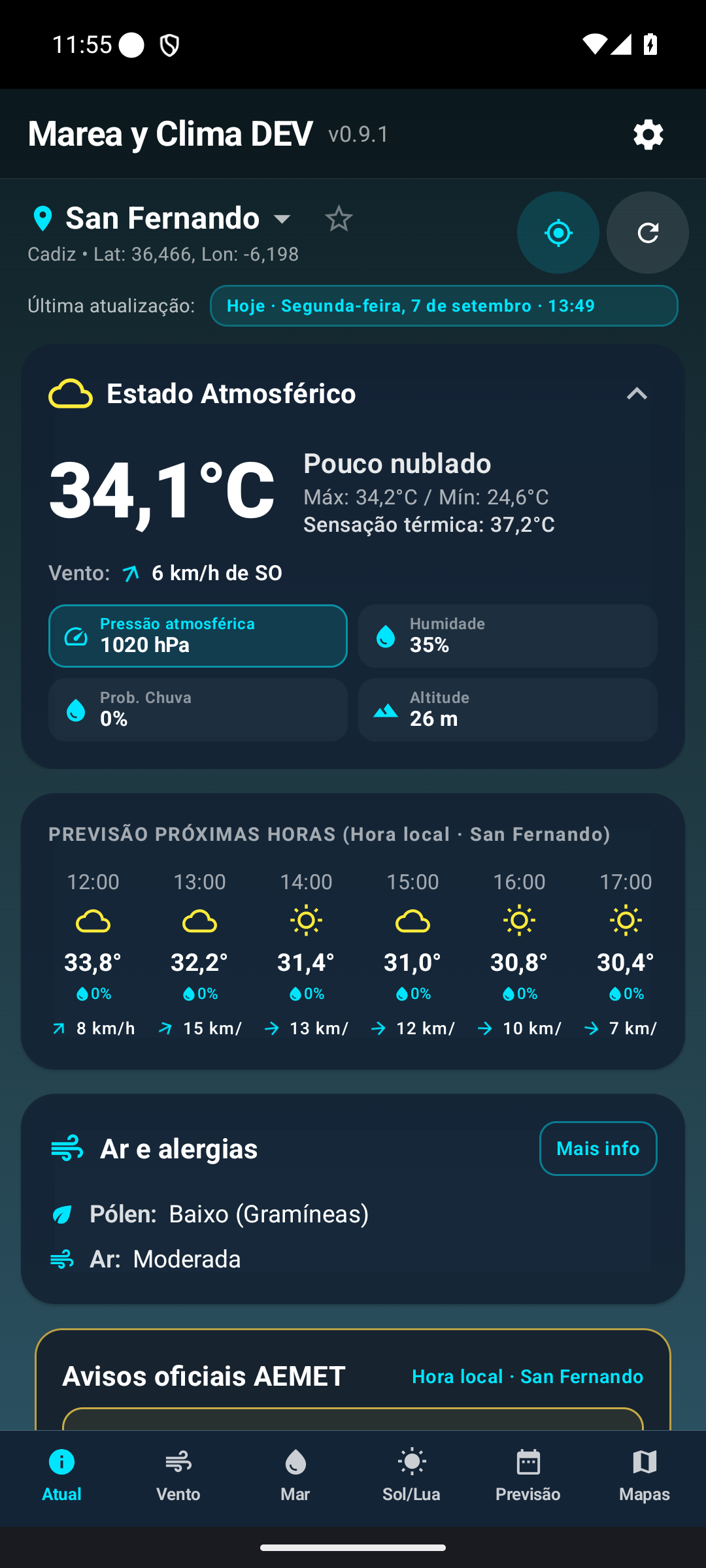 Ecrã Atual.